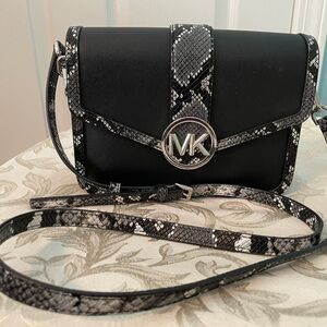 Michael Kors Black With Snakeskin accents crossbody
